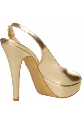 Sandale Made in Italia aurii, cu toc si platforma