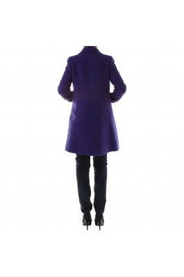 Palton Made in Italia violet, cu guler basic