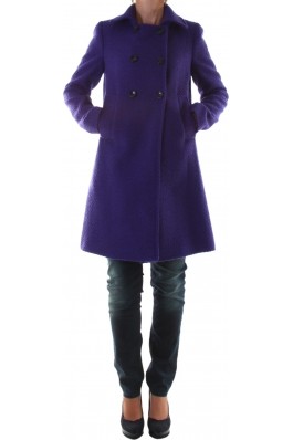 Palton Made in Italia violet, cu guler basic