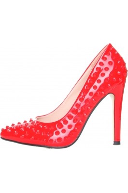 Pantofi Ana Lublin cu aplicatii decorative, rosii