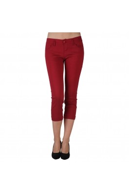 Pantaloni trei sferturi Extyn rosii din bumbac
