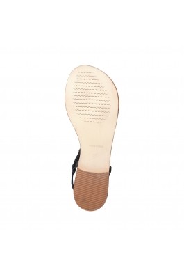 Sandale Viamaestra negre din piele naturala, stil flip-flops