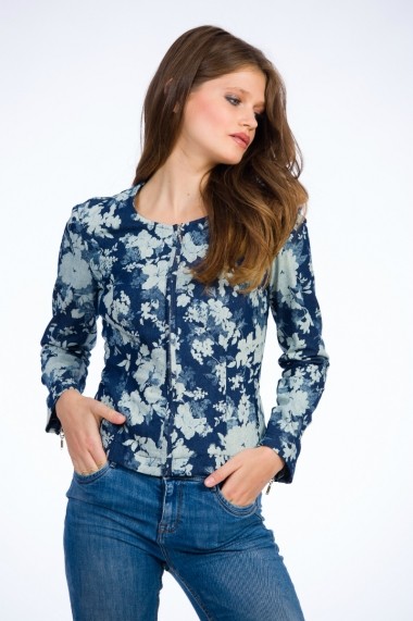Jacheta pentru femei Be You din denim cu print floral