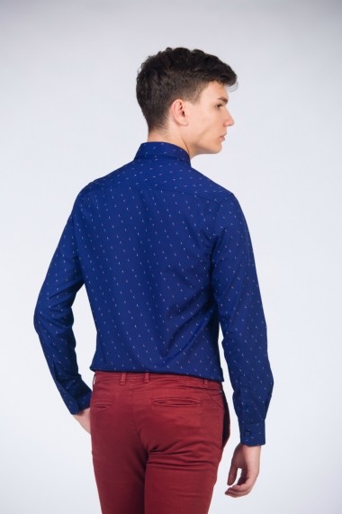 Camasa pentru barbati Be You bleumarin cu imprimeu