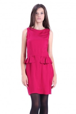 Rochie casual Be You siclam cu volanase