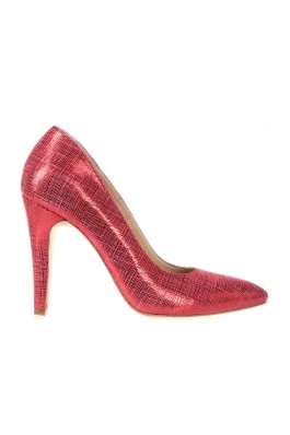 Pantofi CONDUR by alexandru stiletto, rosii cu sclipici