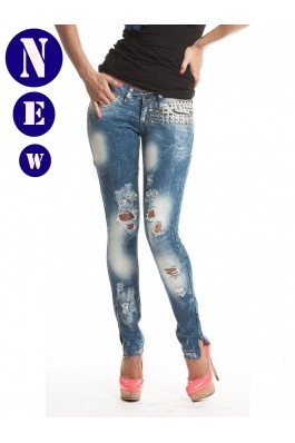 Jeansi skinny Escape Star Jeans ARIS cu aplicatii metalice