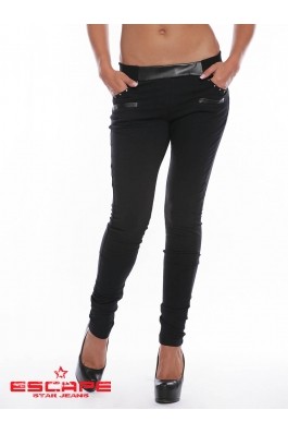 Pantaloni sport Escape Star Jeans AIDA BLACK, din bumbac