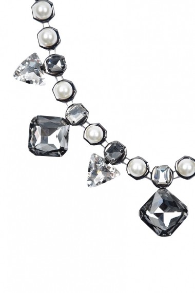 Colier RVL Accesorize argintiu cu perle si cristale