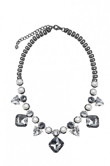 Colier RVL Accesorize argintiu cu perle si cristale