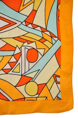Esarfa RVL Fashion Geometric Style oranj din matase