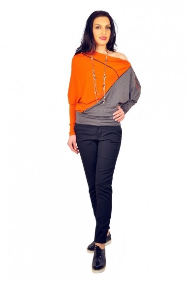 Bluza RVL Fashion Wonderful gri-oranj