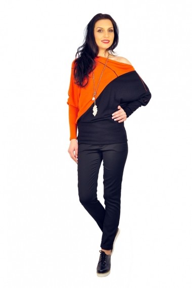 Bluza RVL Fashion Wonderful negru-oranj