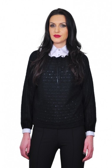 Bluza RVL Fashion dama neagra cu siret