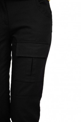 Pantaloni Drept RVL Fashion negri, cu buzunare aplicate