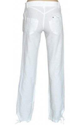 Pantaloni Drept RVL alb din in
