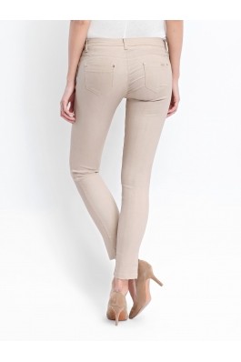 Jeansi Top Secret beige, din bumbac si polyester