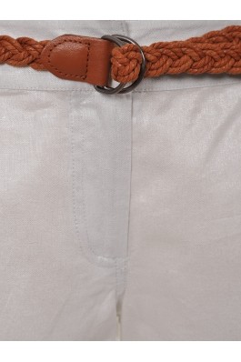 Pantaloni scurti scurti Top Secret albi, din in si bumbac