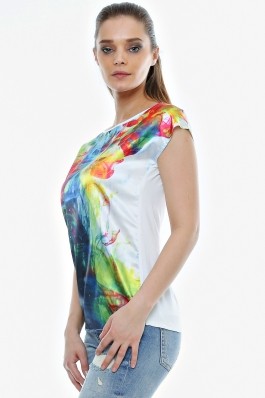 Bluza Crisstalus cu imprimeu digital multicolor