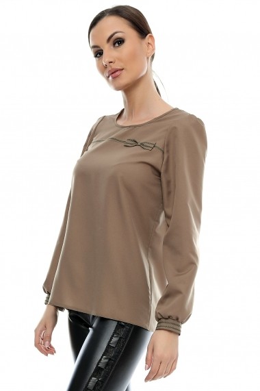 Bluza pentru femei marca Crisstalus Maro din vascoza si matase