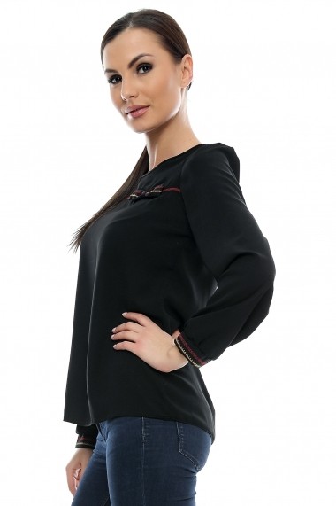 Bluza pentru femei marca Crisstalus Neagra cu maneca lunga