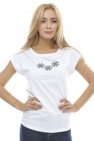 Tricou Crisstalus imprimat, alb din bumbac