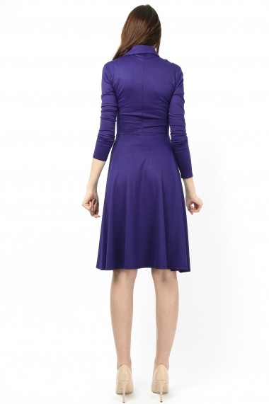 Rochie tip polo din jerse - Violet Chic - Sweet Rose of Mine mov inchis, indigo DUO-SR011VC-1