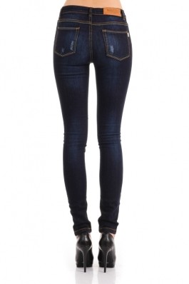 Blugi skinny - Emma - SuperJeans of Sweden - Dark worn dark worn