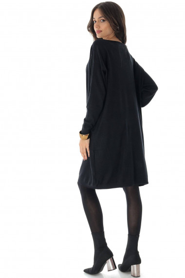 Rochie Roh Boutique tricotata oversize Neagra ROH DR4631 negru