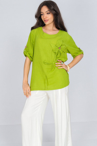 Bluza Roh Boutique oversize din in verde ROH BR2771 lime