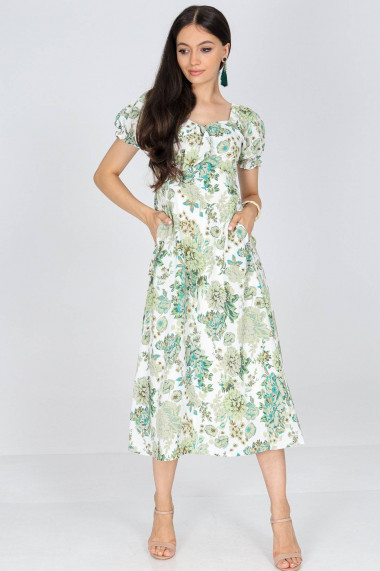 Rochie Roh Boutique cu imprimeu floral Crem ROH DR4677 verde