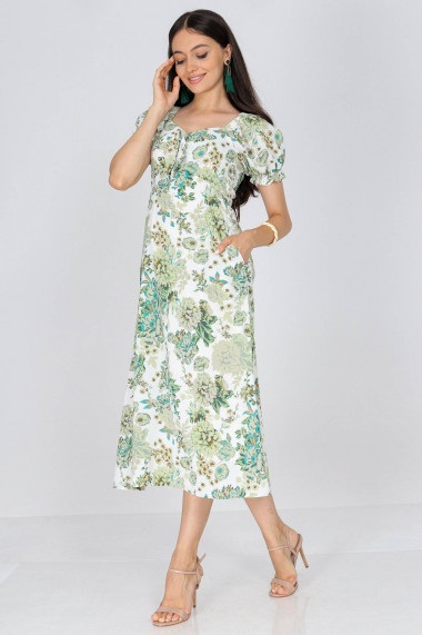 Rochie Roh Boutique cu imprimeu floral Crem ROH DR4677 verde