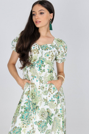 Rochie Roh Boutique cu imprimeu floral Crem ROH DR4677 verde