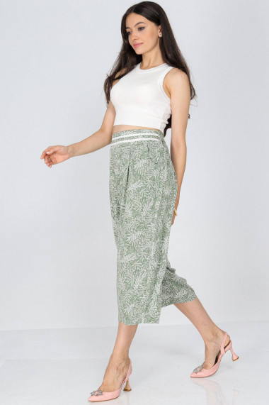 Pantaloni Roh Boutique culotte cu buzunare verzi ROH TR509 verde