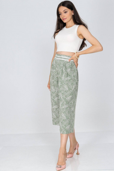 Pantaloni Roh Boutique culotte cu buzunare verzi ROH TR509 verde