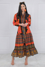 Rochie Roh Boutique maxi din bumbac stil Boho Multicolor Roh DR4723 multicolour