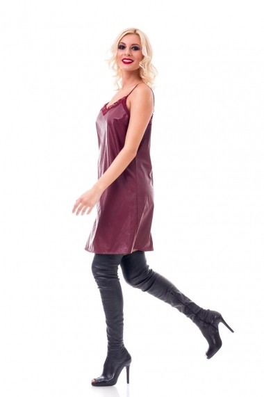 Rochie de seara midi DoubleYou Store dreapta din poliester, Bordo