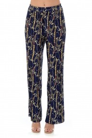 Pantaloni largi din satin plisat P123 Multicolor