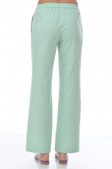 Pantaloni drepti din in P112 Verde