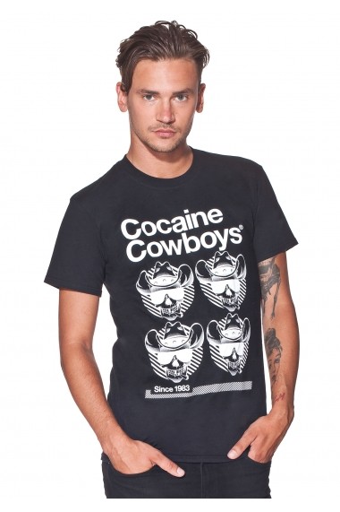 Tricou Cocaine Cowboys GLB-TS8A-BLACK-WHITE Negru