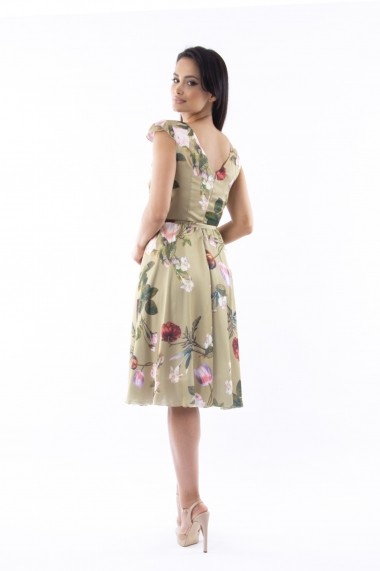 Rochie de zi Roxy Fashion 19RZM 039 din matase sintetica Liana Floral 2