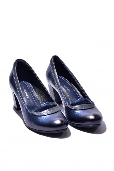 Pantofi cu toc din piele Torino 1121-016 Bleumarin