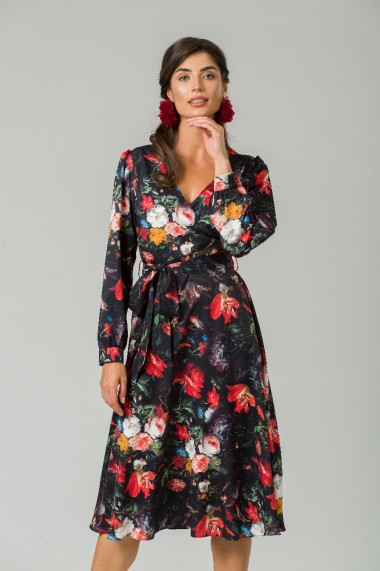 Rochie eleganta cu maneca lunga imprimata Floral CMD229