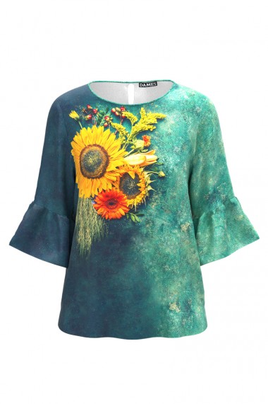 Bluza Dames imprimata digital Floarea soarelui CMD558