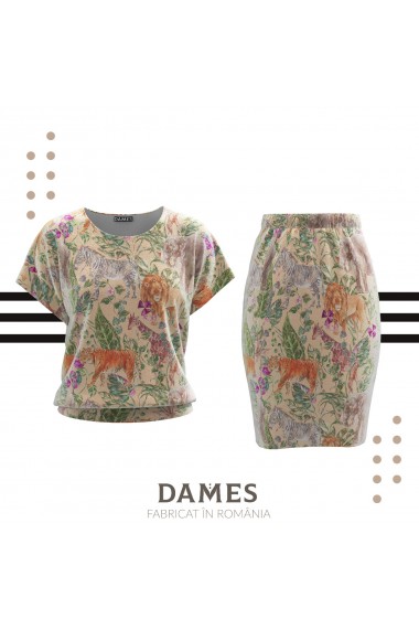 Bluza Dames bej din catifea cu maneca scurta CMD645