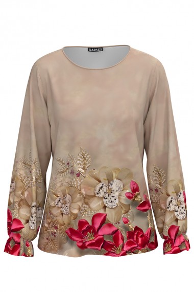 Bluza Dames cu maneca lunga si imprimeu floral CMD681