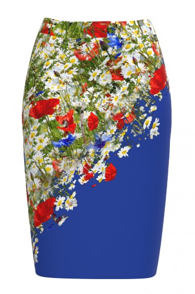 Fusta conica Dames imprimata cu model floral CMD682