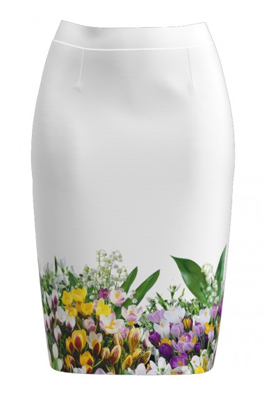 Fusta Dames conica imprimata cu model floral Branduse CMD962