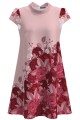 Rochie roz casual de vara cu imprimeu digital Trandafiri CMD996