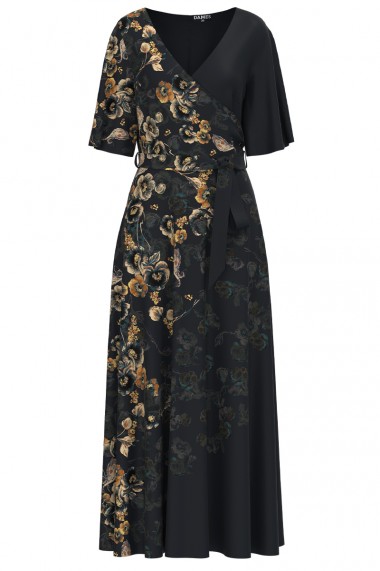 Rochie Dames lunga eleganta de seara imprimata digital cu model Floral CMD1067